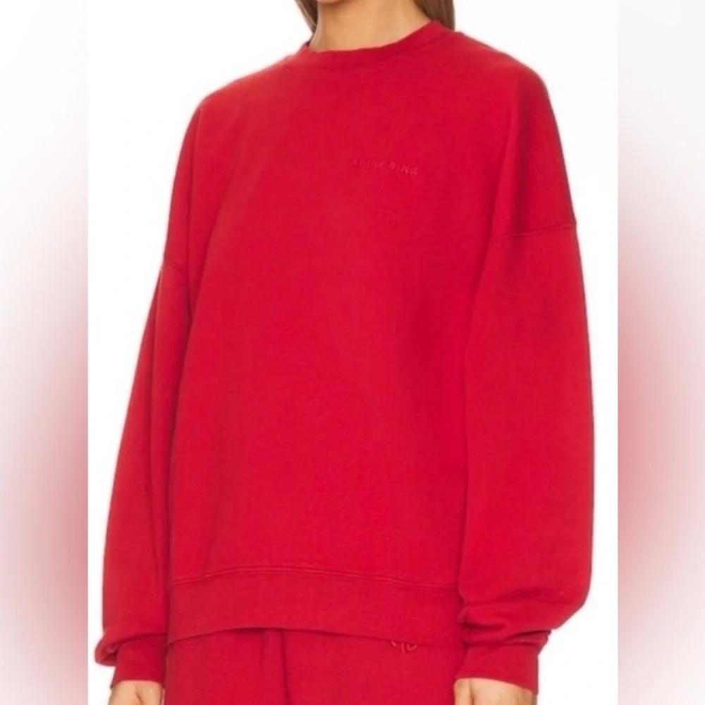 Anine Bing Miles Sweatshirt in Washed Red - Medium - Picture 2 of 8